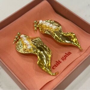 Cult Gaia Nina Gold and Pearl Earrings